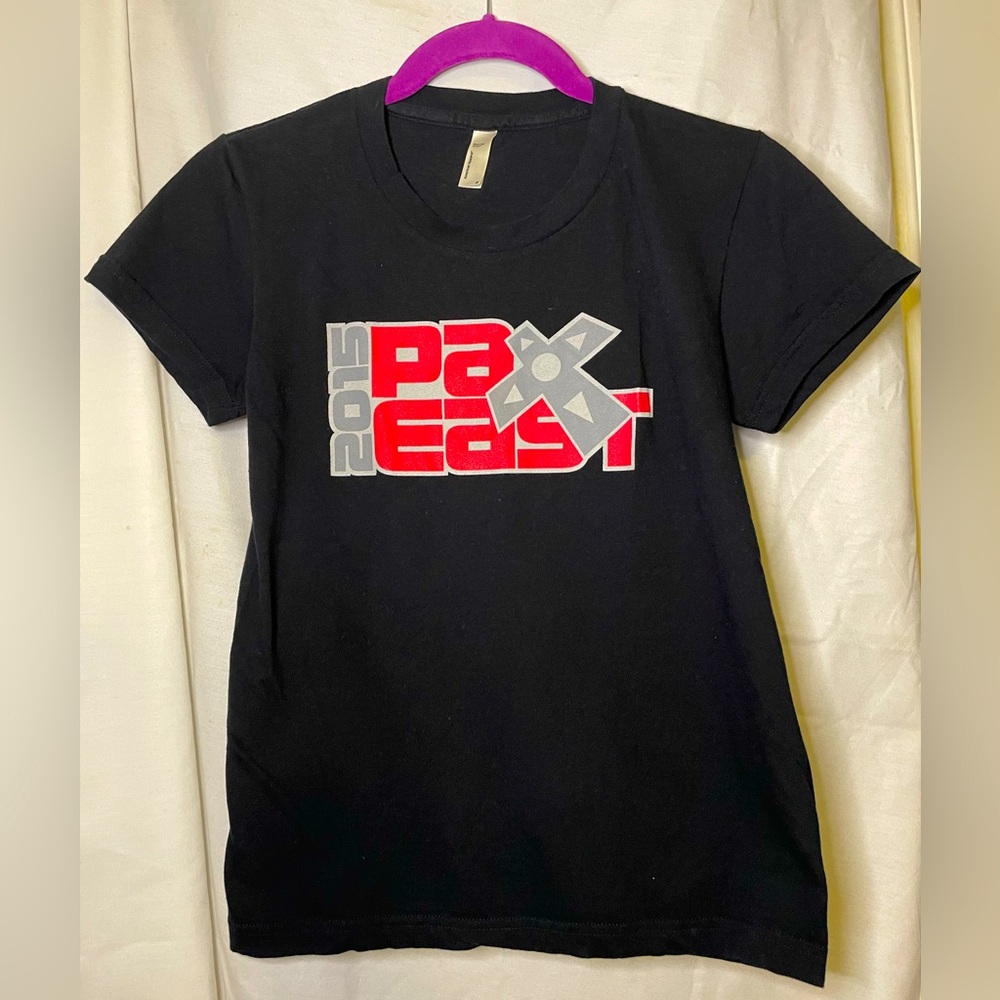 NWOT PAX East 2015 American Apparel Logo Black Tee Shirt Crew Neck Size M
